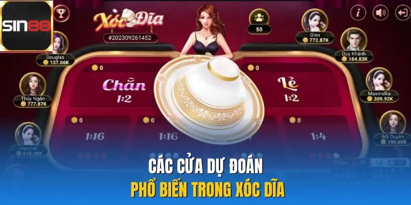 Các cửa dự đoán phổ biến trong xóc dĩa